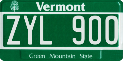 VT license plate ZYL900