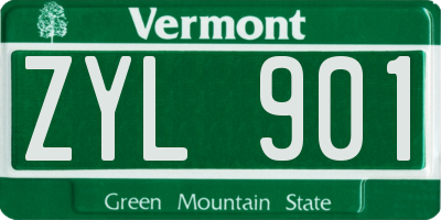 VT license plate ZYL901