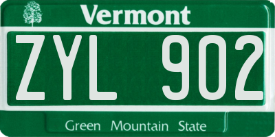 VT license plate ZYL902