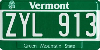 VT license plate ZYL913