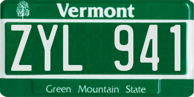 VT license plate ZYL941