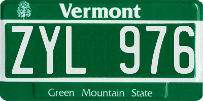 VT license plate ZYL976