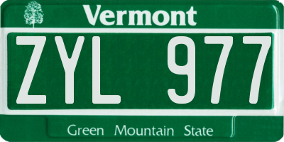 VT license plate ZYL977