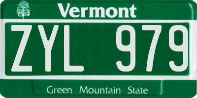 VT license plate ZYL979
