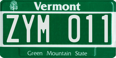 VT license plate ZYM011