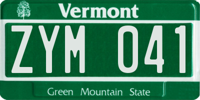 VT license plate ZYM041