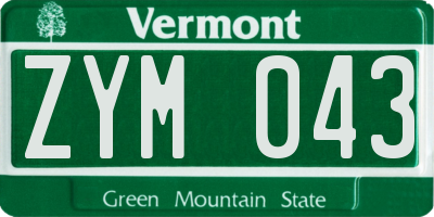 VT license plate ZYM043