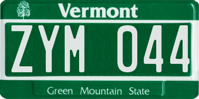 VT license plate ZYM044