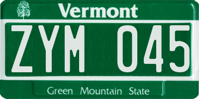 VT license plate ZYM045