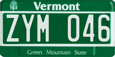 VT license plate ZYM046