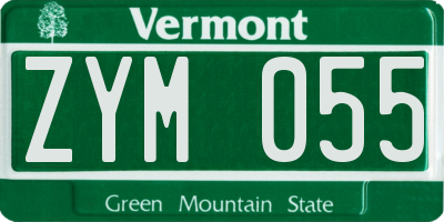VT license plate ZYM055