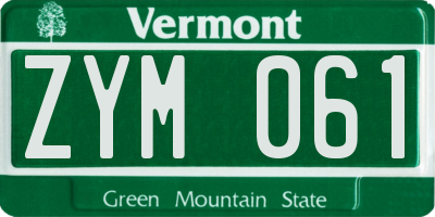 VT license plate ZYM061