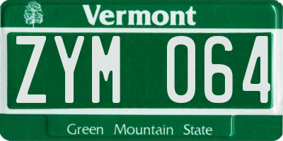 VT license plate ZYM064