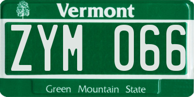 VT license plate ZYM066