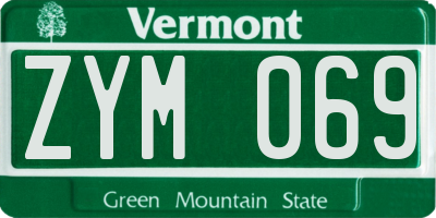 VT license plate ZYM069