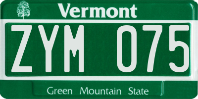 VT license plate ZYM075
