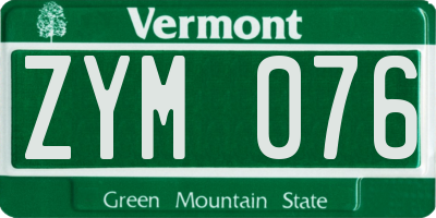 VT license plate ZYM076