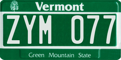 VT license plate ZYM077
