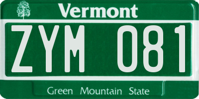 VT license plate ZYM081