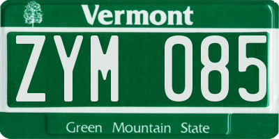 VT license plate ZYM085