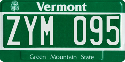 VT license plate ZYM095