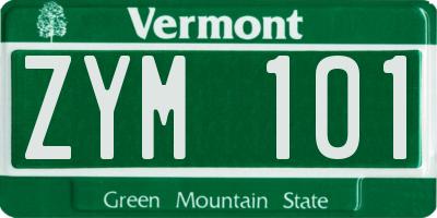 VT license plate ZYM101
