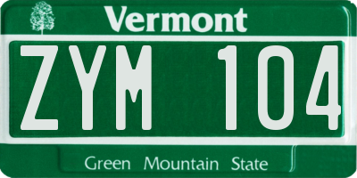 VT license plate ZYM104