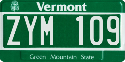 VT license plate ZYM109