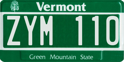 VT license plate ZYM110