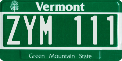 VT license plate ZYM111