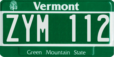 VT license plate ZYM112