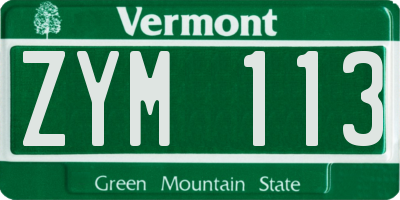 VT license plate ZYM113