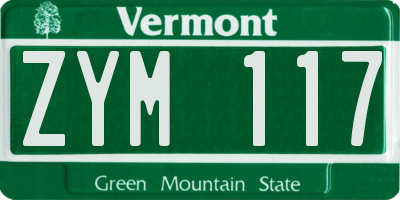 VT license plate ZYM117
