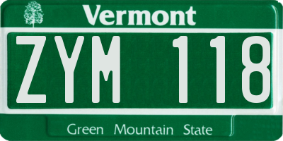 VT license plate ZYM118