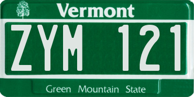 VT license plate ZYM121