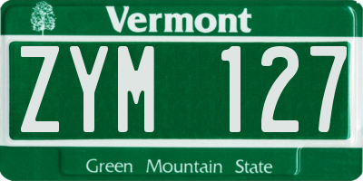 VT license plate ZYM127