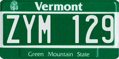 VT license plate ZYM129