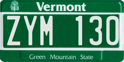 VT license plate ZYM130