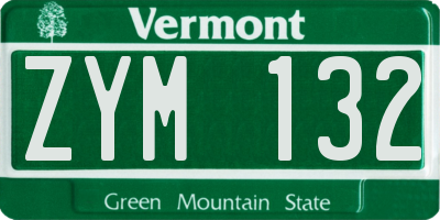 VT license plate ZYM132
