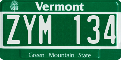 VT license plate ZYM134