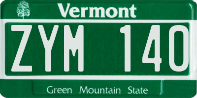 VT license plate ZYM140
