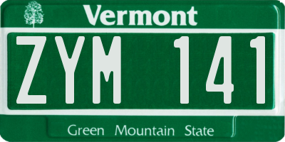 VT license plate ZYM141