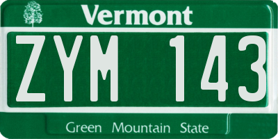 VT license plate ZYM143