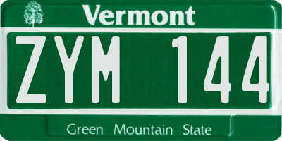 VT license plate ZYM144