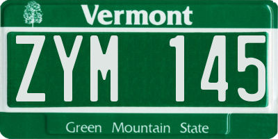 VT license plate ZYM145