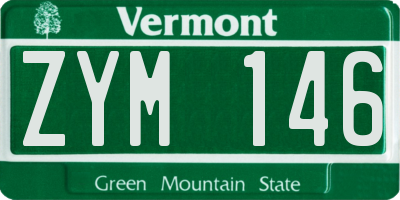 VT license plate ZYM146