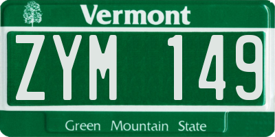 VT license plate ZYM149