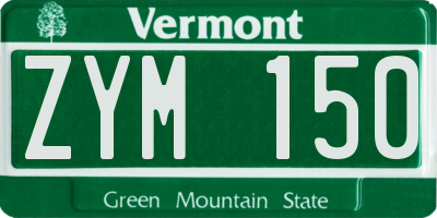 VT license plate ZYM150