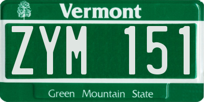 VT license plate ZYM151
