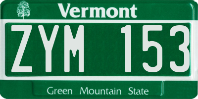 VT license plate ZYM153